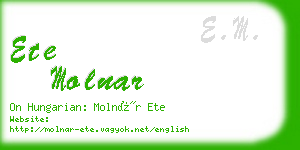 ete molnar business card